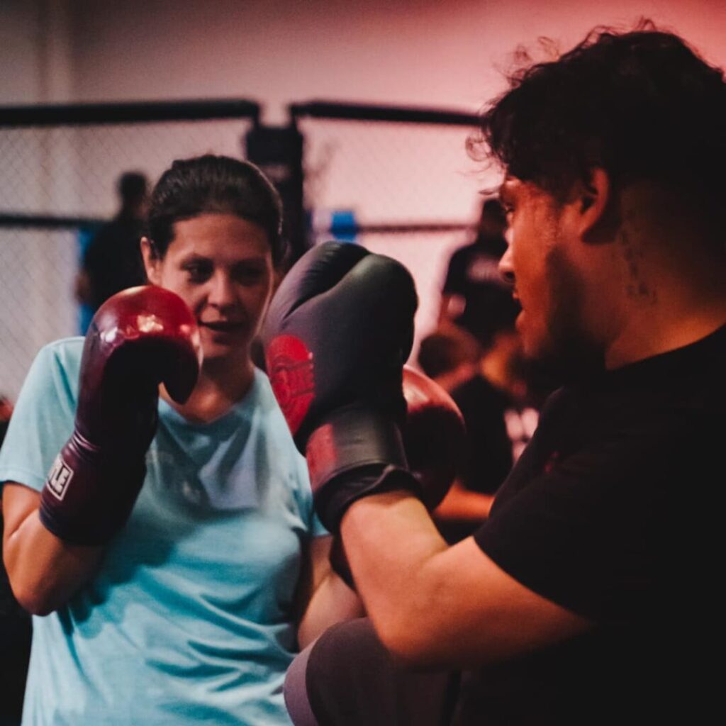 Stars and Strikes MMA members during drilling and sparring class.